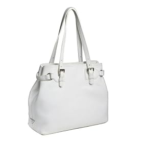 Prada BR1594 White Leather Tote Handbag