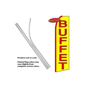 BUFFET Feather Banner Flag Kit (Flag and Pole) by 