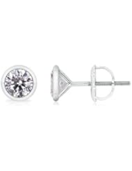 1 ct Solitaire Diamond Stud Earrings in White Gold