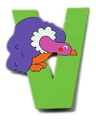 Wooden Vulture Letter V Magnet by The Toy Workshop