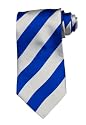 Blue and White Thick Stripe - Necktie - Tie