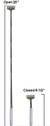 Large White Plastic Handled Telescopic Back Scratcher (Backscratcher)