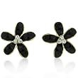 14kt Gold-Plated Floral Earrings with Clear Stones