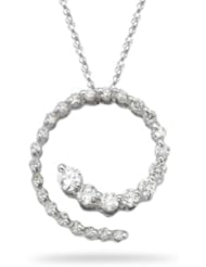 0.45 Cts Diamond Journey Pendant in 14K White Gold