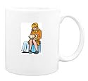 Mug with parent, body, gift, individuals, individual, humans, pup, girl, person, dog, whelp, human, persons, dogs, people, present, puppy