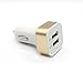 GOOLOO 12v Dual USB Car Battery Charger, 3.1Amps Portable Travel Rapid Cigarette Charger Auto Adapter Designed for Apple iphone and Android Devices (White+Golden)
