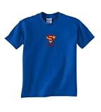 Custom embroidered Super Dad design on center front of t-shirt