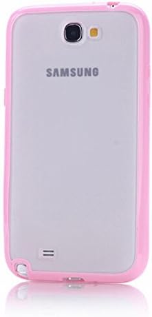 BCL13 Protective Case TPU + PC Clear Hard Back Cover for Samsung Galxy Note2 N7100-pink