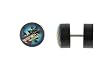 Genuine Ed Hardy Anodized Black Fake Plug - Love Eternal Logo -16g Wire - 10mm - Sold as a Pair