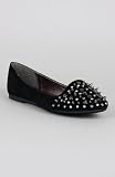 Bamoboo Ferocious-01 Studded Bamoboo Ferocious-01 Studded Spike Slip On Loafer Flat - Black IKS