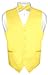 Men's Dress Vest & BowTie Solid GOLDEN YELLOW Color Bow Tie Set Large
