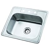 Elements of Design E25228BN CAREFREE Stainless Steel Self-rimming Single Bowl Kitchen Sink, 3 Holes