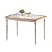 Square Dining Table with Tile Top in White and Natural Finish