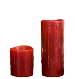 Enjoy Lighting 371577 Drip Pillar Candle, Burgundy, 3-Inch by 6-Inch