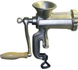 Hand Operated Meat Grinder, Cast Iron, Clamp Down Style, with Knife, 2 Plates, Sausage Funnel , Kid ,Toy , Hobbie , Nice Gift