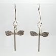 Pretty Little Detailed Dragonfly Dangle Earrings in Sterling Silver, #9488