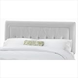 IMAGE OF Tufted Border Headboard in Shantung Silver Size: Twin
