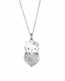 Hello Kitty Birthstone Kitty Aqua Marine Sterling Silver Pendant, 18
