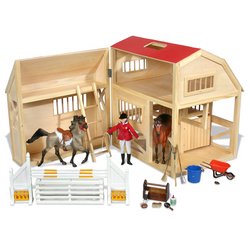 Childrens Toyshop  Toys : Yukon Village: Wooden Single-Stall Horse Barn