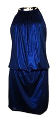 Metallic/Polyester/Spandex Above the Knee Halter Club Dress/Mini Dress 