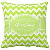 Neon Lime Green Chevron Personalized Throw 18*18 pillow Case