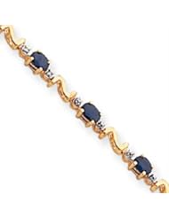 14k Gold Completed S-Link Diamond/Sapphire Bracelet