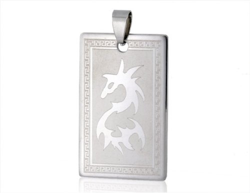 Bible Series 316L Stainless Steel Dragon Pattern Pedant (Silver)