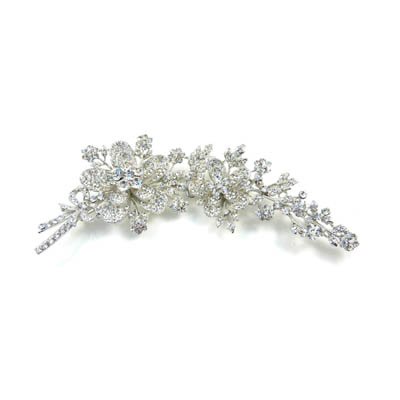 Crystal Hair Accessories on Hair Accessories     Large Swarovski Crystal Floral Spray Hair Clip