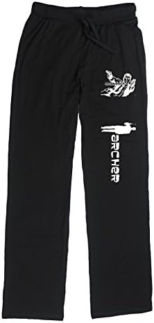 PUS Women's sterling archer plain white stencil Lounge Pajama Pants M Black