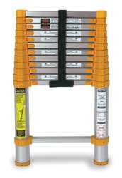 Industrial Grade 2KFF9 Telescoping Ladder, 12 1/2Ft, Alum, 225Lb