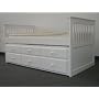 Twin Captains Bed - Trundle and Drawers White