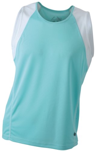 James & Nicholson Herren Running Tank, mint/white, M, JN395 miwh Preisvergleich