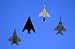 Air Fighters in Sky (F-22 Raptor, F-117 Nighthawk, F-4 Phantom, F-15 Eagle) Art Poster Print -