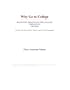 Why Go to College (Webster's Brazilian Portuguese Thesaurus Edition)