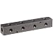 Polyconn PCM10-125R-04BW 90 Degree Black Anodizing Aluminum Manifold, 1/4" NPT Female x 1/8" NPT Female, 1-1/2" Centers, 4 Stations