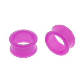 Silicon Double Flare Purple Plug - 5/8'' - Sold as a Pair