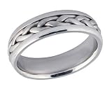 14K White Gold Braided Wedding Ring