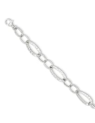 14k White Gold Polished Fancy Link Chain Length 7.5"