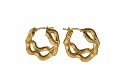 9ct Yellow Gold CDE 102 Ladies Weavy Hoop Earrings