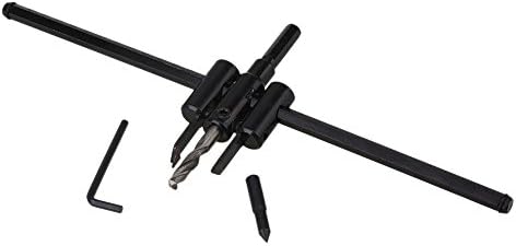 CNBTR 30mm-300mm Adjustable Range Silver Metal Cutter Wood Circle Hole Saw Drill Bit Woodworking Tools Kit