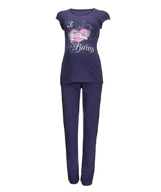 Maternity I Love My Bump Pyjama - Navy