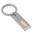 Men s STEL Stainless Steel Keychain with 14k Yellow Gold Inlay Accent- 80787