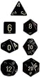 Chessex Dice: Polyhedral 7-Die Opaque Dice Set - Black with Gold