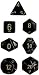 Chessex Dice: Polyhedral 7-Die Opaque Dice Set - Black with Gold