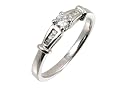 9ct White Gold Diamond Single Stone With Diamond Shoulders Ladies Ring