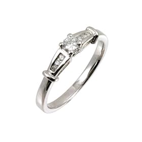 9ct White Gold Diamond Engagement Ring With Round Brilliant Diamond Solitaire, With Diamond Set Shoulders, 1/4 Carat Diamond Weight