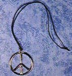 Silver Peace 60s Costume Necklace