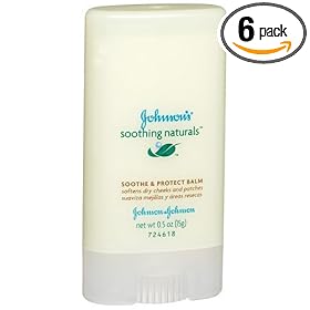 Johnson's Soothing Naturals Soothe & Protect Balm, .5-Ounce Solid (Pack of 6)