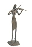 Standing Female Violin Player Bronze Figure