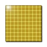 Yellow Gold Country Plaid - 4 Inch Glass Tile
